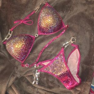 pink and white ombre npc competition bikini